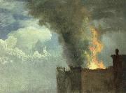Albert Bierstadt the conflagration France oil painting artist